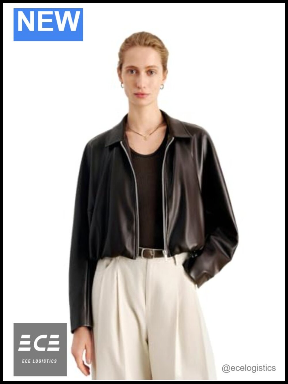 Cropped Faux Leather Moto Jacket Stand Collar Zip Everyday Layer
